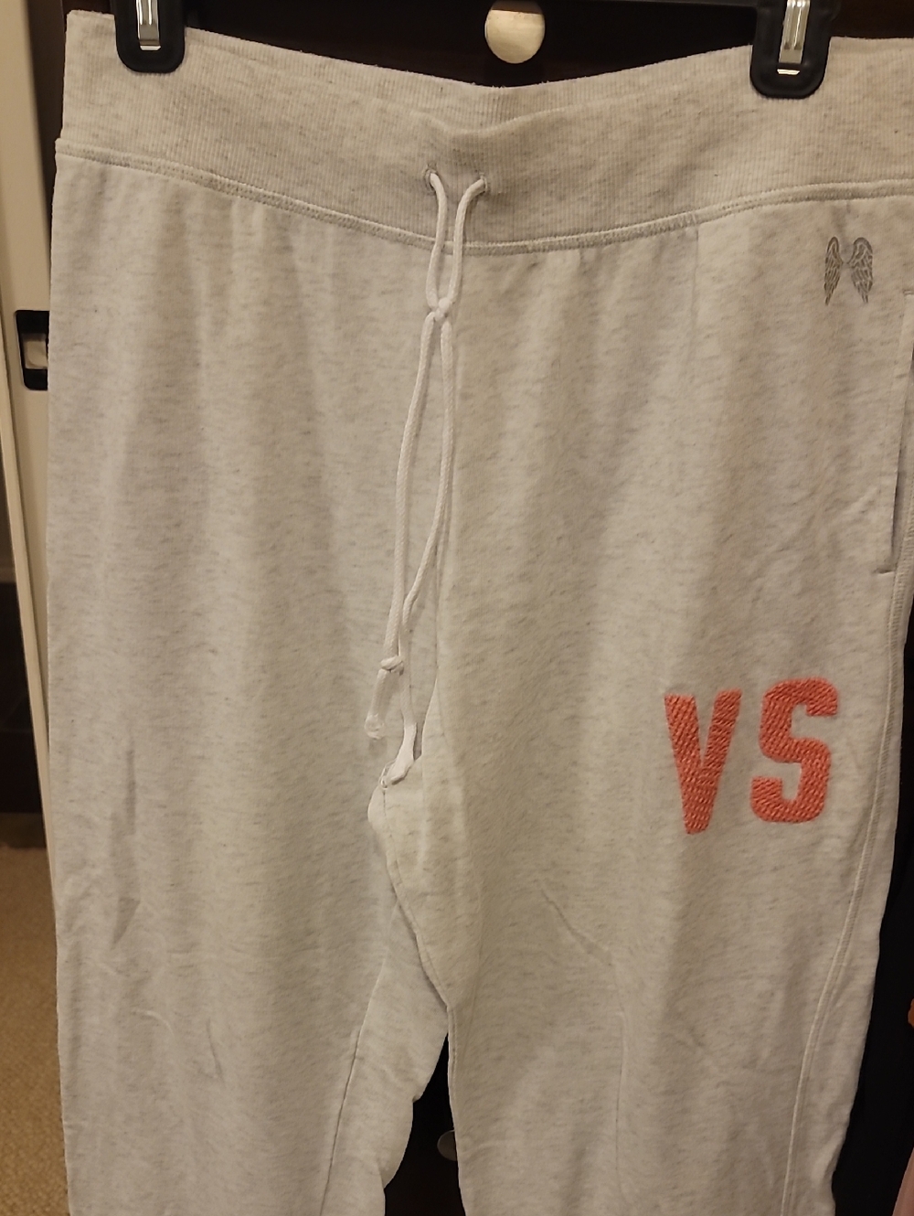 Victoria's Secret Light Gray Sweatpants with Pink VS Logo